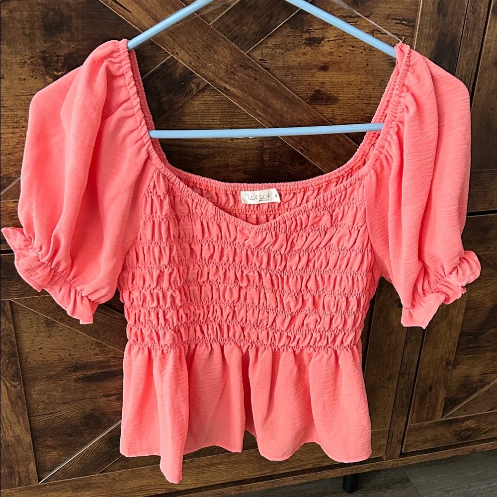 ILLA ILLA Coral Smocked Blouse